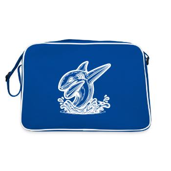 Grim Dabbing Shark - Dabbing Shark - Sac Retro - bleu/blanc - Dos