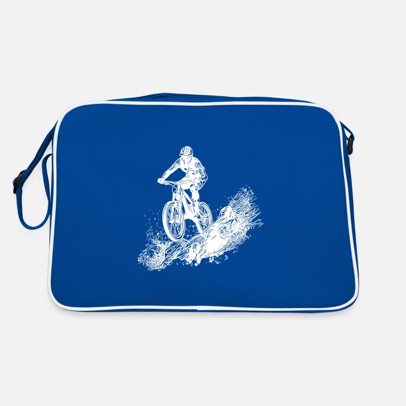 Radfahrer Schlamm Berg Abfahrt Retro Tasche