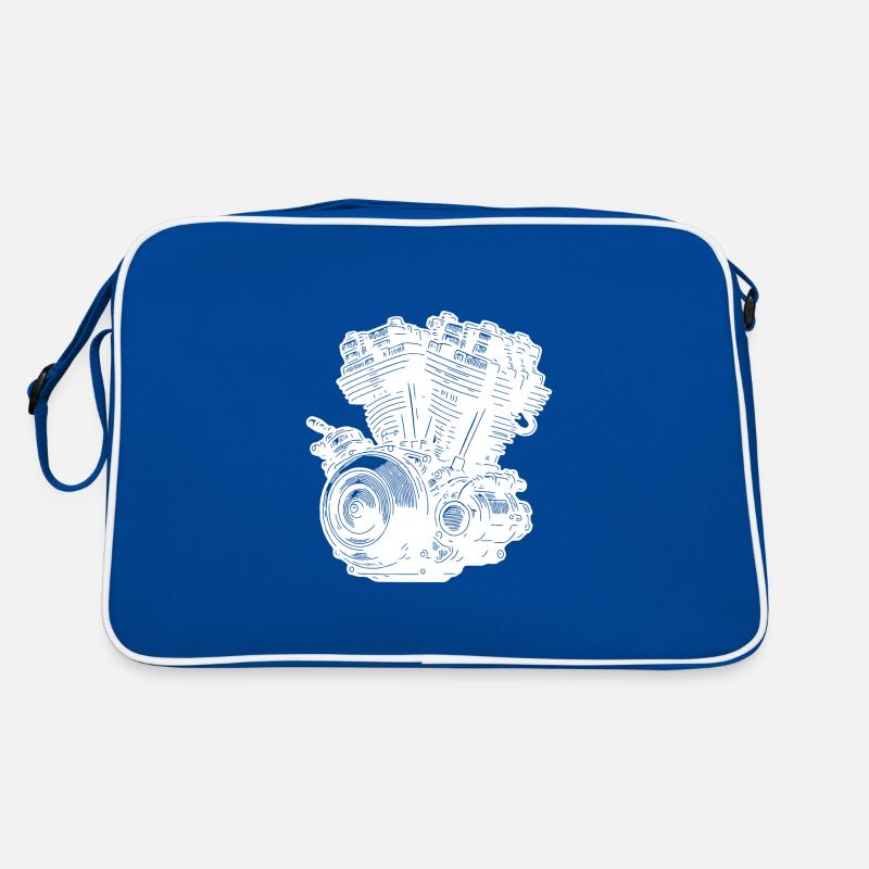 Motorcycle Engine Block Cylinder Fan Displacement Engine Retro Bag