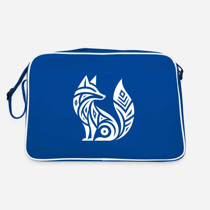 Clever Fox in Tribal Tattoo Style Retro Bag