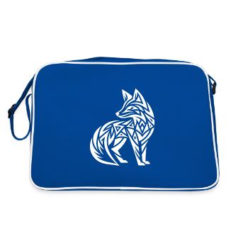 Renard mignon dans le style de tatouage tribal - Sac Retro - bleu/blanc - Dos