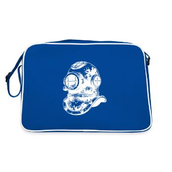 Diving Helmet Vintage Professional Diver Style - Retro Bag - blue/white - Back