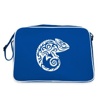 Scaly Creeper Disguise Chameleon Tattoo - Retro Bag - blue/white - Back