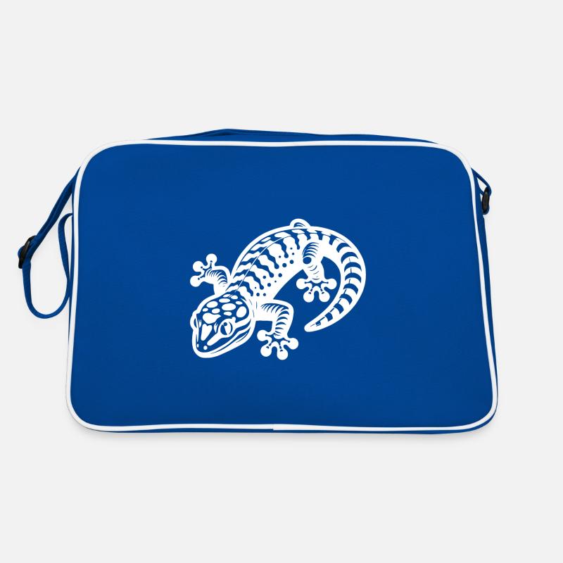 Schlauer Gecko im Tattoo Style Retro Tasche