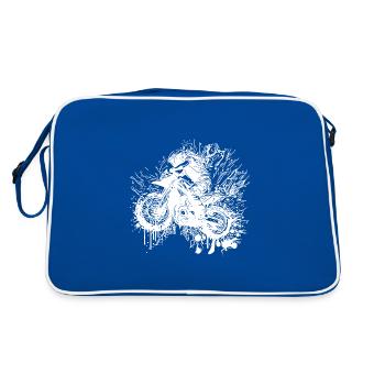 Racing Motorcycle Off-Road Splash Style - Retro Bag - blue/white - Back
