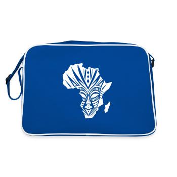 Africa Warrior Silhouette Strong Warrior Mask - Retro Bag - blue/white - Back