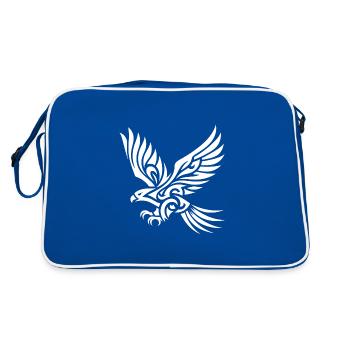 Aigle tribal élégant sur les ailes de tatouage - Sac Retro - bleu/blanc - Dos