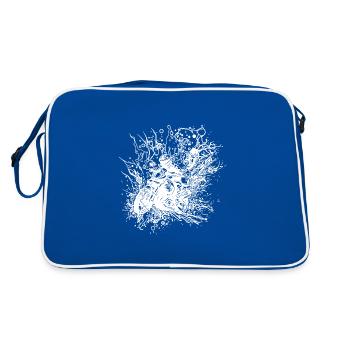 Motorcycle Bikerstyle Custom Bike Racing Splash - Retro Bag - blue/white - Back