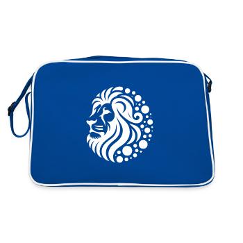 Fière tête de lion à crinière - Sac Retro - bleu/blanc - Dos