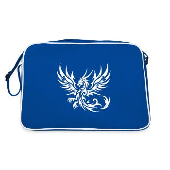 Élégant Dragon de tatouage tribal avec des ailes - Sac Retro - bleu/blanc - Dos