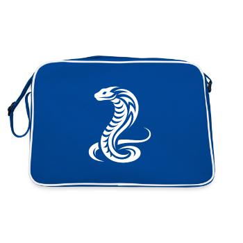 Serpent cobra de Style de tatouage tribal venimeux - Sac Retro - bleu/blanc - Dos