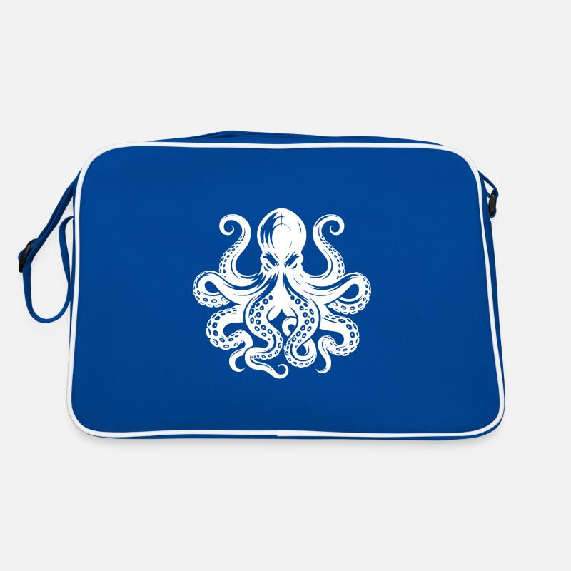 Grim octopus with tentacles and suction cups Retro Bag