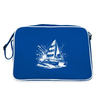 Voilier double coque catamaran à voiles - Sac Retro - bleu/blanc - Dos