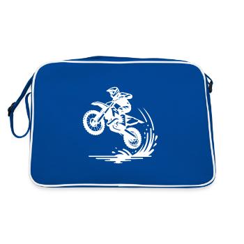 Machine de saut d’enduro de sport automobile - Sac Retro - bleu/blanc - Dos