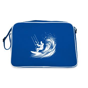 Kite-Surfing Sport with Board - Surfing in the Sky - Retro Bag - blue/white - Back