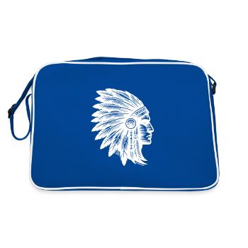 Guerrier sinistre avec une magnifique coiffe - Sac Retro - bleu/blanc - Dos