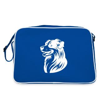 Chien de berger australien câlin Ami à quatre pattes - Sac Retro - bleu/blanc - Dos