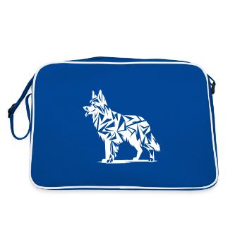 Formes géométriques du berger allemand - Sac Retro - bleu/blanc - Dos