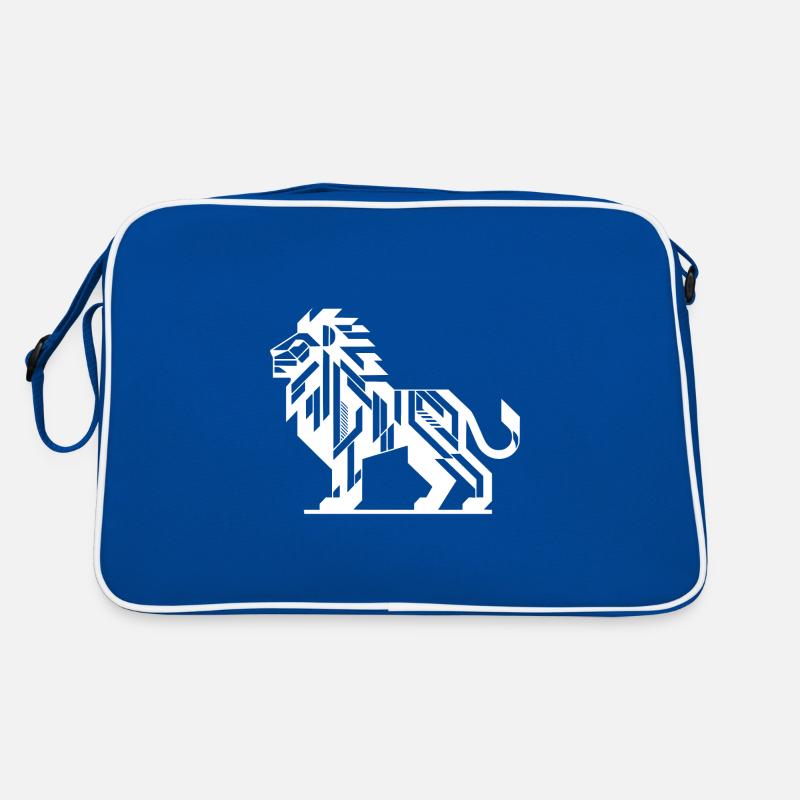 Geometric lion with teeth and elegant mane Retro Bag