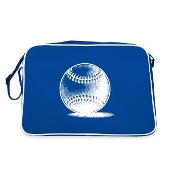 Vintager Baseball für Trainer und Spieler - Retro Tasche - Blau/Weiß - Hinten