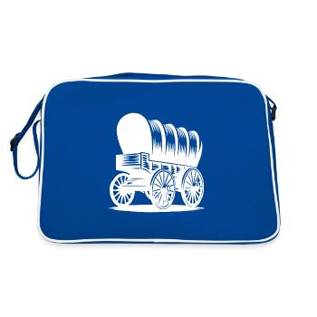 Covered wagon for horses - Retro Bag - blue/white - Back