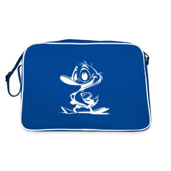 Dessin d’un bébé canard avec un énorme bec - Sac Retro - bleu/blanc - Dos