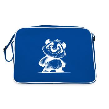 Croquis pour enfants Panda Baby Pencil Drawing - Sac Retro - bleu/blanc - Dos