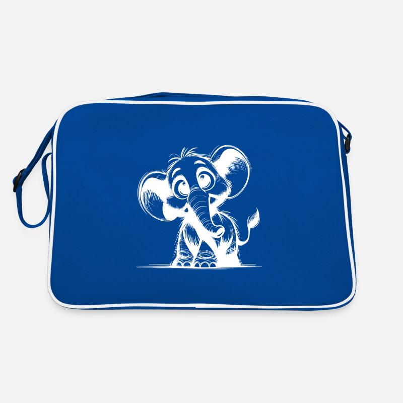 Bébé éléphant avec de grands yeux et de grandes oreilles Sac Retro