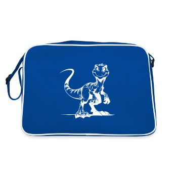 Croquis amusant de Dino Raptor Naughty Kids - Sac Retro - bleu/blanc - Dos