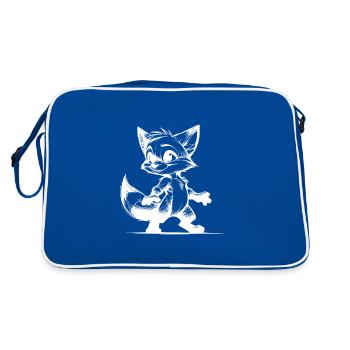 Petit renard bébé renard dessin croquis - Sac Retro - bleu/blanc - Dos