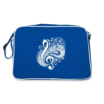 Notes de musique flottantes Clé volante - Sac Retro - bleu/blanc - Dos