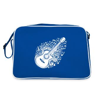 Guitare avec partition de musique volante - Sac Retro - bleu/blanc - Dos
