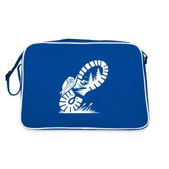Hiking boots with nature profile for hikers - Retro Bag - blue/white - Back