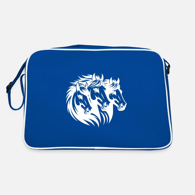Pferde Kopf Porträt mit Mähne im Wind Retro Tasche