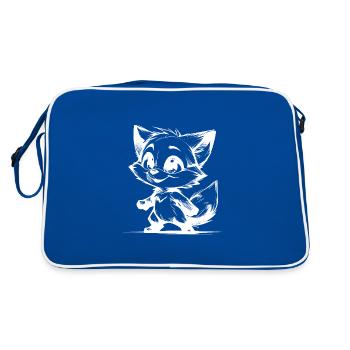 Mignon Enfants Renard Dessin Au Crayon - Sac Retro - bleu/blanc - Dos