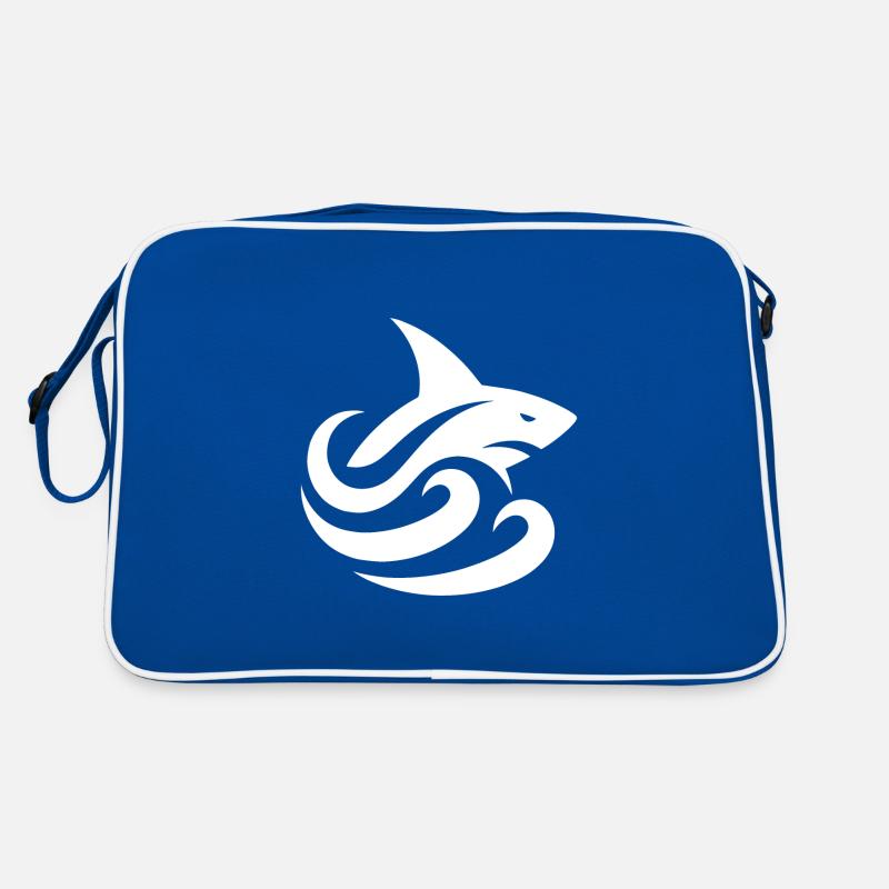 requin dans les vagues tatouage style logo Sac Retro