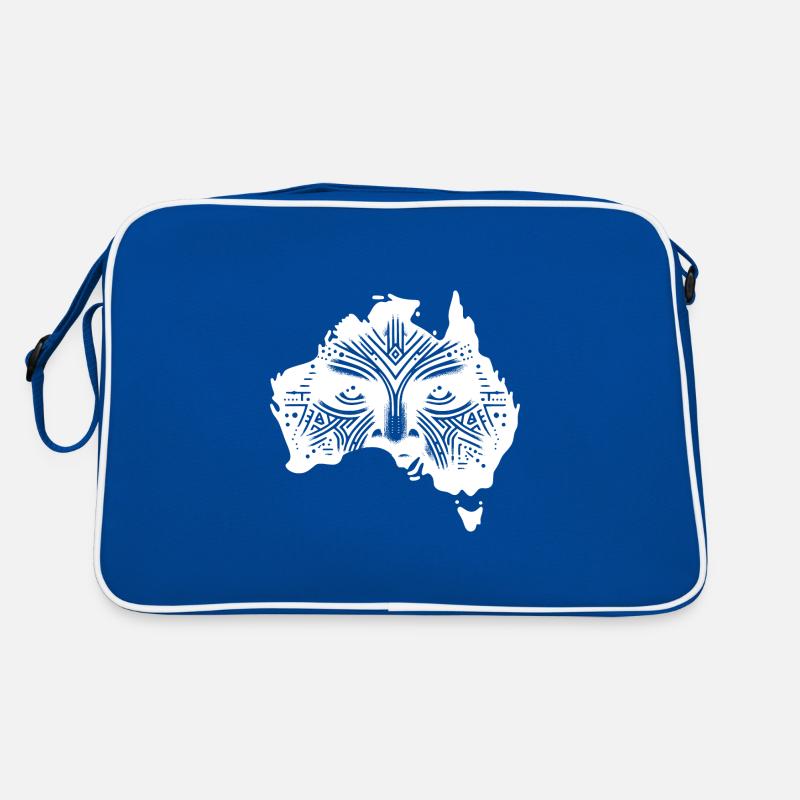 Australian continent with face and eyes Retro Bag