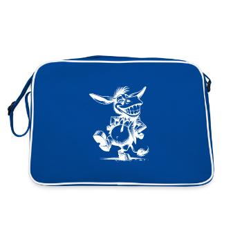 Laughing Donkey Long-Eared Caricature Disguise - Retro Bag - blue/white - Back