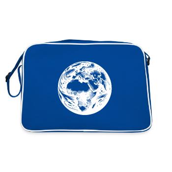 Terre Continents Afrique Europe vue de l’espace - Sac Retro - bleu/blanc - Dos