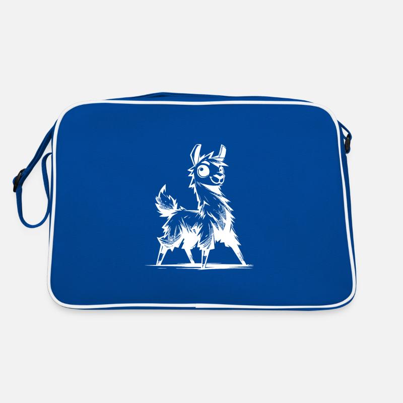 Friendly Curious Lama Crayon Style de Croquis Sac Retro