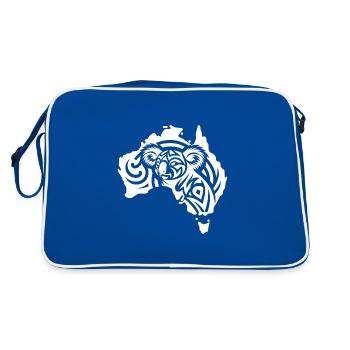 Koala sur le continent australien Tattoo Sytyle - Sac Retro - bleu/blanc - Dos