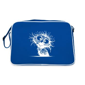 Crazy Bird Kids Drawing - Retro Bag - blue/white - Back