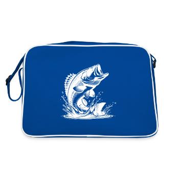 Le sandre saute élégamment hors de l’eau - Sac Retro - bleu/blanc - Dos