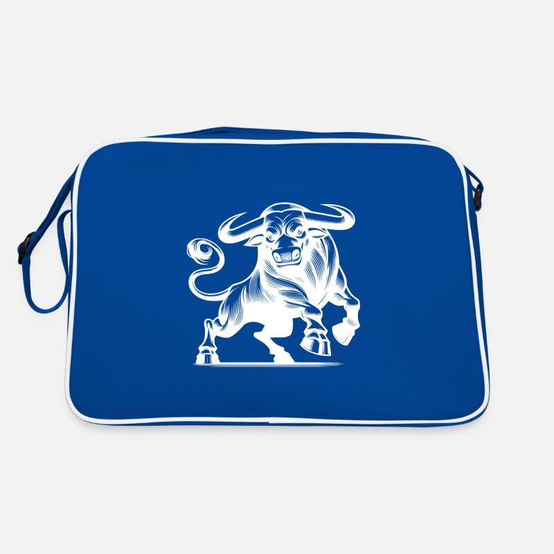 Taureau fort maléfique avec d’énormes cornes Sac Retro