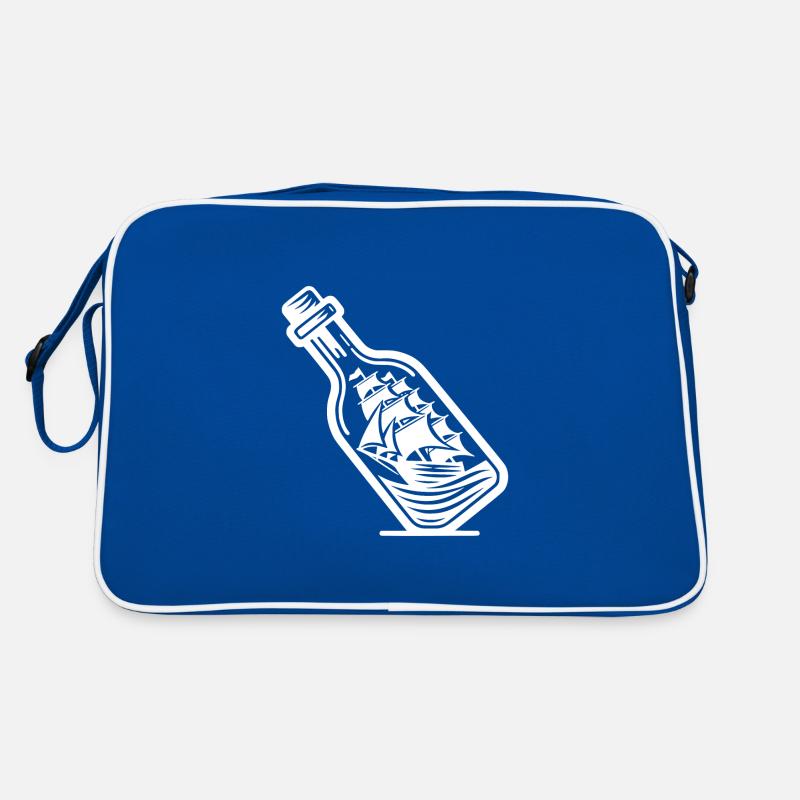 Ship in a bottle Sailing ship with sails Retro Bag