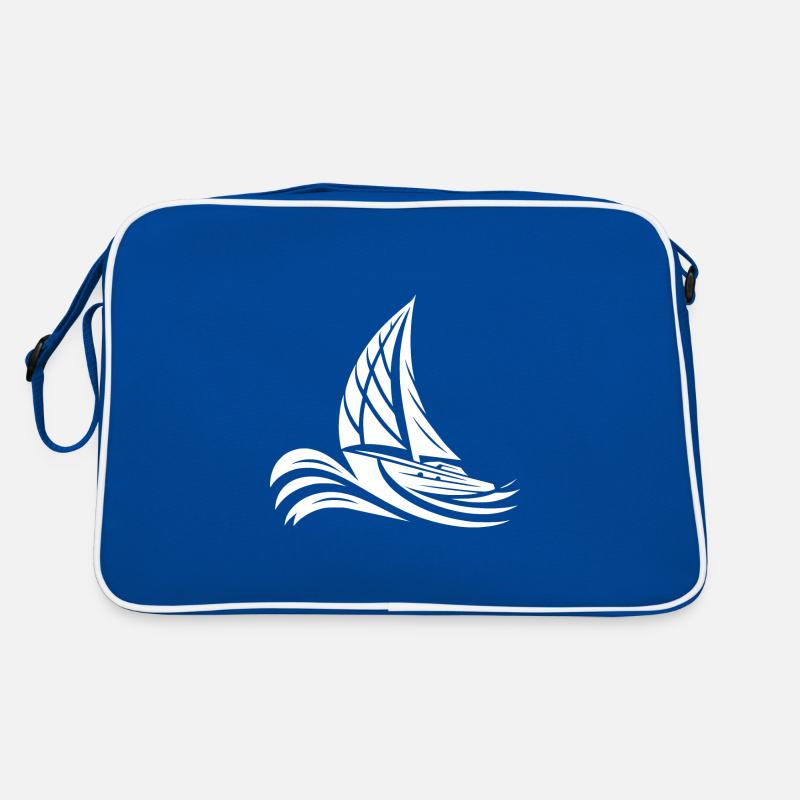 Sailboat on course in big waves Retro Bag