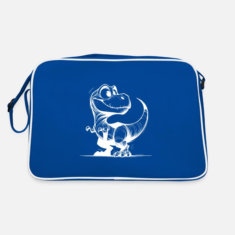 Friendly Smiling T-Rex Dino Drawing Retro Bag