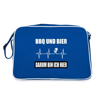 BBQ - Retro Tasche - Blau/Weiß - Hinten