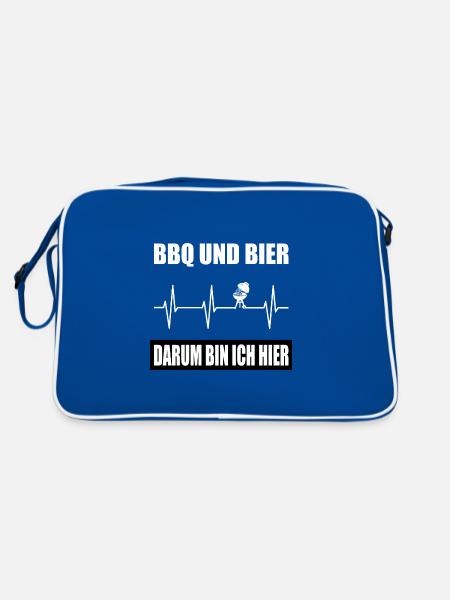 BBQ - Retro Tasche - Blau/Weiß