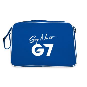 Anti G 7 Slogan - Retro Bag - blue/white - Back